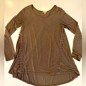 Long sleeve cocoa brown top by Kori in size Large